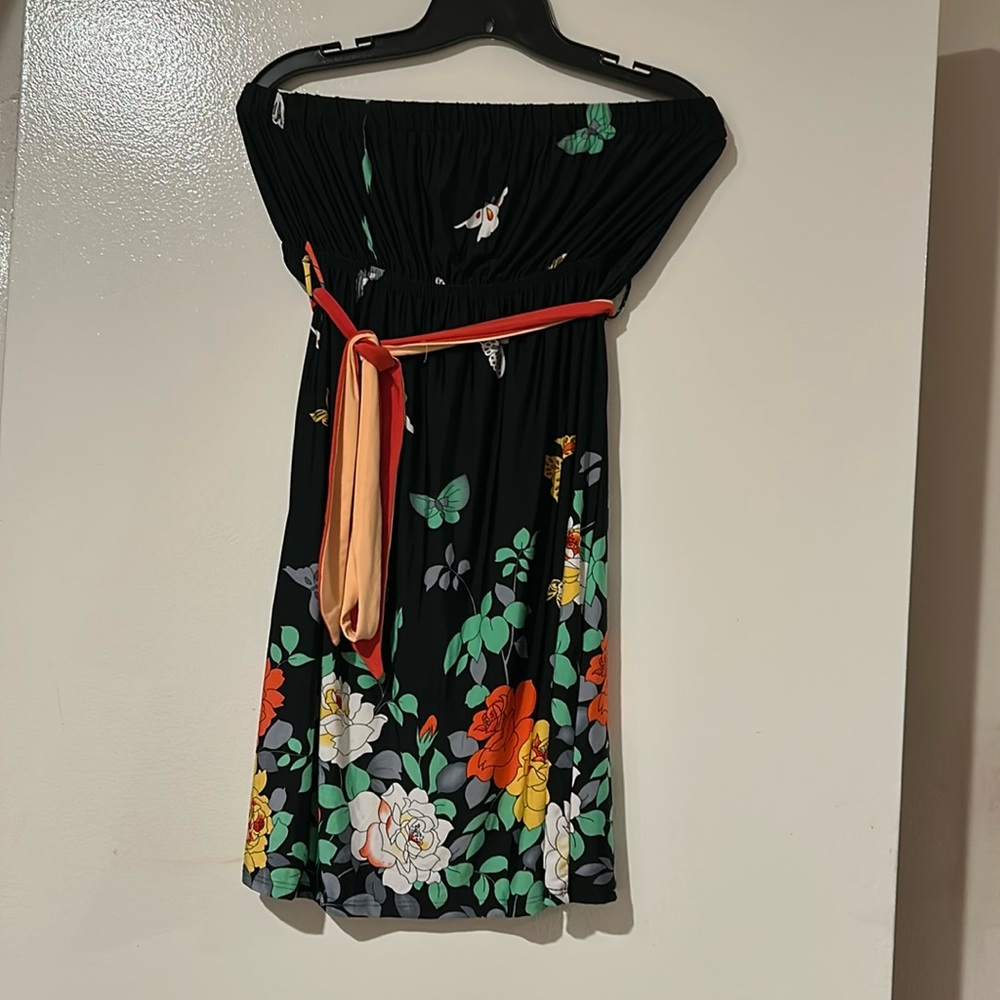 Butterfly midi dress w belt